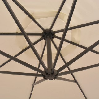  Parasol ogrodowy wiszący, światła LED, 300 cm, metal, piaskowy Lumarko!