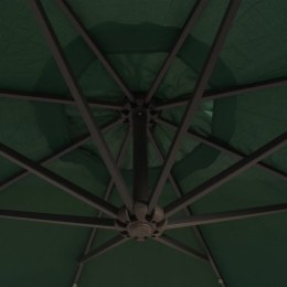  Parasol ogrodowy wiszący, światła LED, 300 cm, metal, zielony Lumarko!