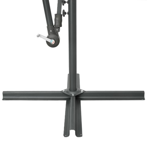  Parasol wiszący z LED i stalowym słupkiem, 300 cm, czarny Lumarko!