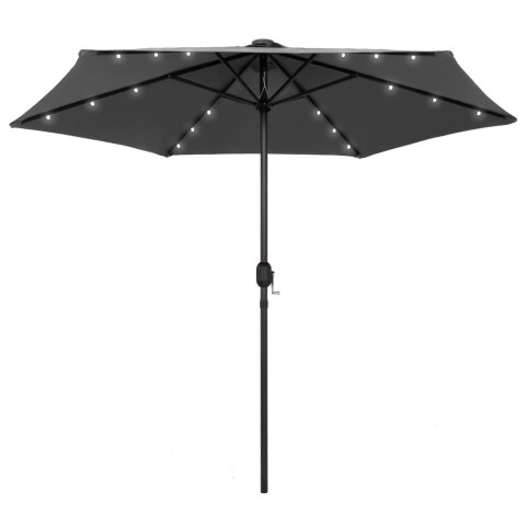  Parasol ogrodowy z LED i aluminiowym słupkiem, 270 cm, antracyt Lumarko!