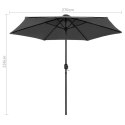  Parasol ogrodowy z LED i aluminiowym słupkiem, 270 cm, antracyt Lumarko!