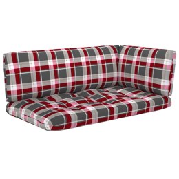  Poduszki na sofę z palet, 3 szt., w czerwoną kratę Lumarko!