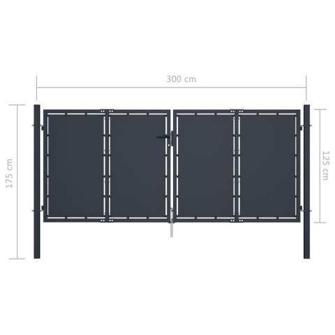  Brama ogrodzeniowa, stalowa, 300x125 cm, antracytowa Lumarko!