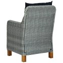  Krzesła ogrodowe z poduszkami, 2 szt., polirattan, jasnoszare Lumarko!