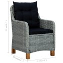  Krzesła ogrodowe z poduszkami, 2 szt., polirattan, jasnoszare Lumarko!