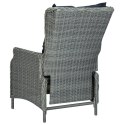  Rozkładane krzesło ogrodowe z poduszkami, jasnoszary polirattan Lumarko!