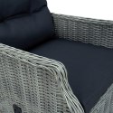  Rozkładane krzesło ogrodowe z poduszkami, jasnoszary polirattan Lumarko!