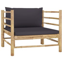  Sofa ogrodowa z ciemnoszarymi poduszkami, bambusowa Lumarko!