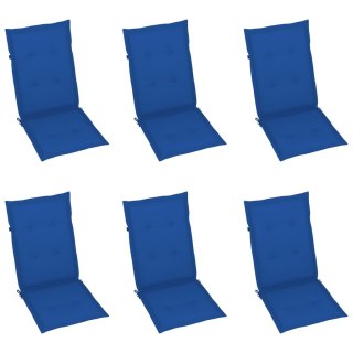  Poduszki na krzesła ogrodowe, 6 szt., kobaltowe, 120x50x4 cm Lumarko!