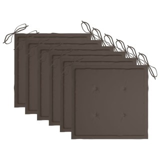  Poduszki na krzesła ogrodowe, 6 szt., kolor taupe, 50x50x4 cm Lumarko!