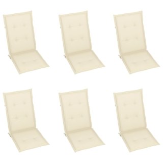 Poduszki na krzesła ogrodowe, 6 szt., kremowe, 120x50x4 cm Lumarko!