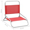  Składane krzesła plażowe, 2 szt., czerwone, obite tkaniną Lumarko!