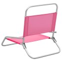  Składane krzesła plażowe, 2 szt., różowe, obite tkaniną Lumarko!