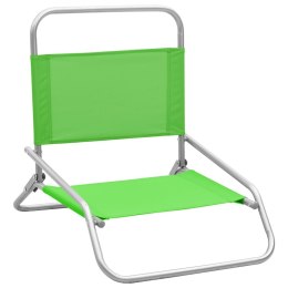  Składane krzesła plażowe, 2 szt., zielone, obite tkaniną Lumarko!