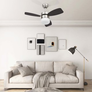  Wentylator sufitowy z lampą i pilotem, 76 cm, ciemnobrązowy Lumarko!