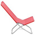  Składane krzesła plażowe, 2 szt., czerwone, obite tkaniną Lumarko!