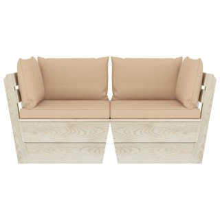  Ogrodowa sofa 2-osobowa z palet, z poduszkami, drewno świerkowe Lumarko!