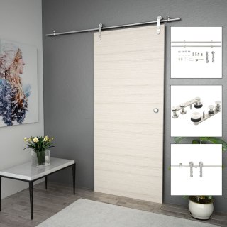  System do mocowania drzwi przesuwnych, 183 cm, stal, srebrny Lumarko!