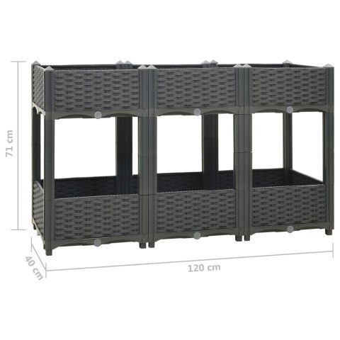  Donica do podniesionej rabaty, 120x40x71 cm, polipropylen Lumarko!