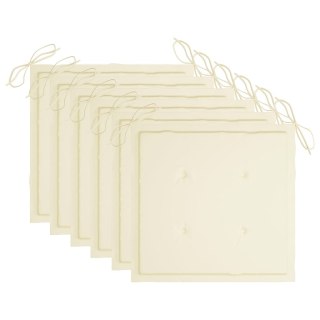  Poduszki na krzesła ogrodowe, 6 szt., kremowe, 50x50x4 cm Lumarko!