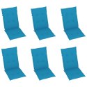  Poduszki na krzesła ogrodowe, 6 szt., niebieskie, 120x50x4 cm Lumarko!