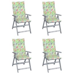  Rozkładane krzesła ogrodowe z poduszkami, 4 szt., lita akacja Lumarko!