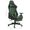  Obrotowy fotel gamingowy z podnóżkiem, zielony, PVC Lumarko!