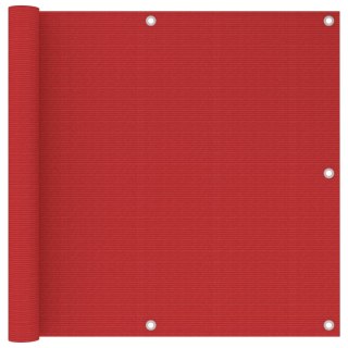  Parawan balkonowy, czerwony, 90x500 cm, HDPE Lumarko!