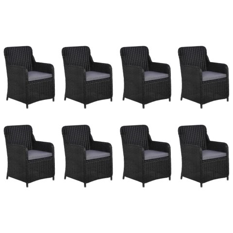  11-częściowy zestaw mebli ogrodowych, polirattan, czarny Lumarko! #