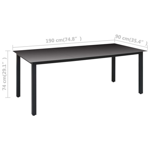  9-częściowy zestaw mebli ogrodowych, czarny Lumarko!