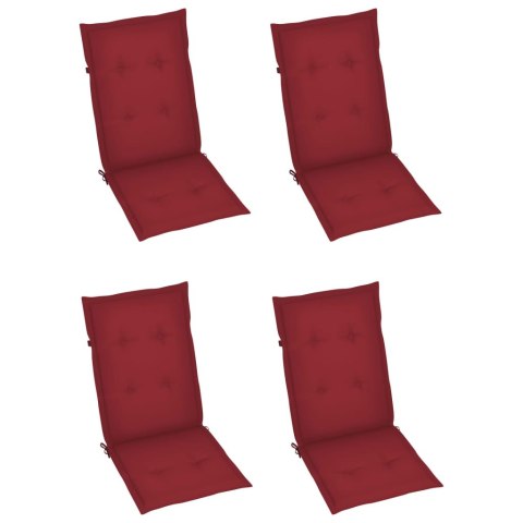  Poduszki na krzesła ogrodowe, 4 szt., kolor wina, 120x50x4 cm Lumarko!
