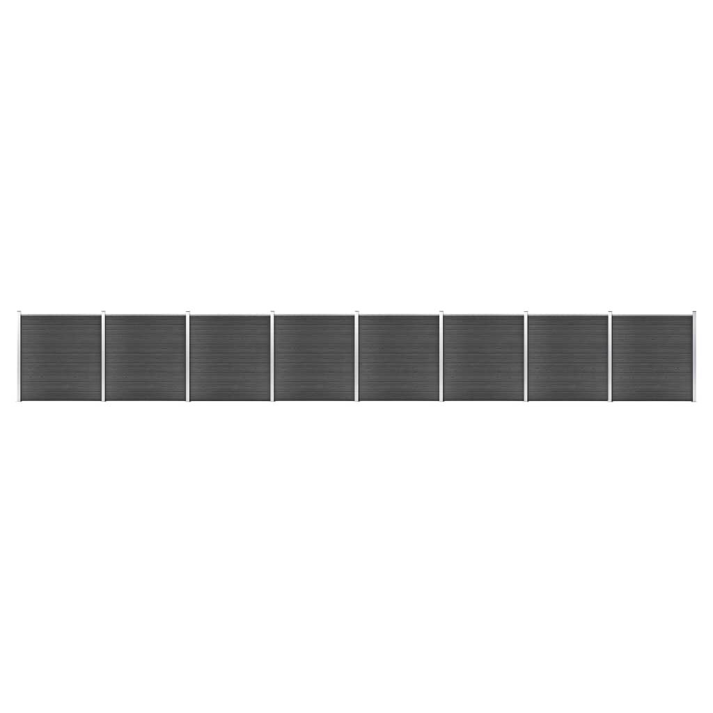 Lumarko Zestaw ogrodzeniowy z WPC, 1391x186 cm, czarny