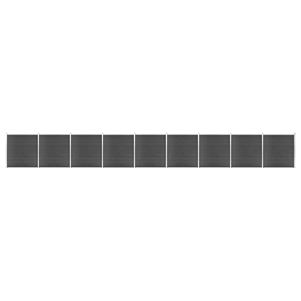 Lumarko Zestaw ogrodzeniowy z WPC, 1564x186 cm, czarny