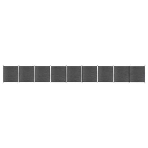  Zestaw ogrodzeniowy z WPC, 1564x186 cm, czarny Lumarko!