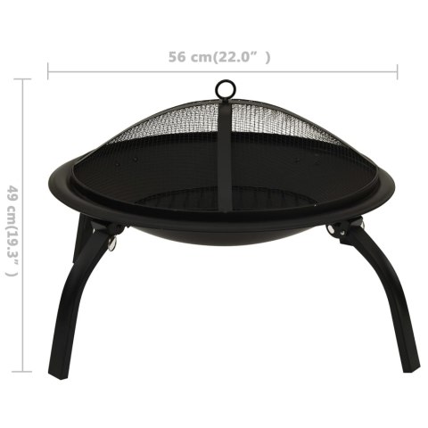  Palenisko i grill 2-w-1, z pogrzebaczem, 56x56x49 cm, stal Lumarko!