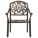  Krzesła ogrodowe 2 szt., odlewane aluminium, brązowe Lumarko!