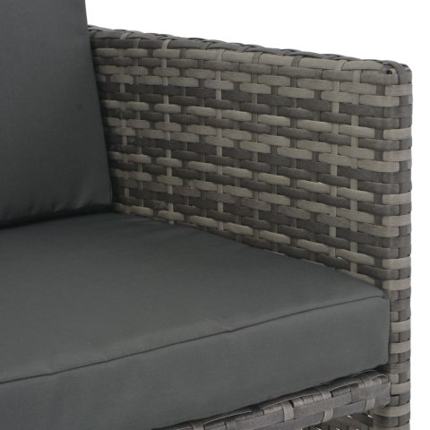  7-częściowy zestaw mebli ogrodowych + poduszki, rattan PE szary Lumarko!