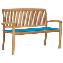  Sztaplowana ławka ogrodowa z poduszką, 128,5 cm, drewno tekowe Lumarko!
