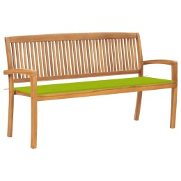  Sztaplowana ławka ogrodowa z poduszką, 159 cm, drewno tekowe Lumarko!