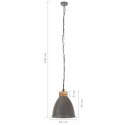  Industrialna lampa wisząca, szare żelazo i drewno, 35 cm, E27 Lumarko!