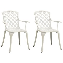  Krzesła ogrodowe 2 szt., odlewane aluminium, białe Lumarko!