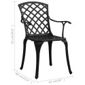  Krzesła ogrodowe 2 szt., odlewane aluminium, czarne Lumarko!