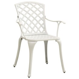  Krzesła ogrodowe 4 szt., odlewane aluminium, białe Lumarko!