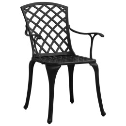  Krzesła ogrodowe 4 szt., odlewane aluminium, czarne Lumarko!