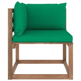  Ogrodowa sofa narożna z palet, z zielonymi poduszkami Lumarko!