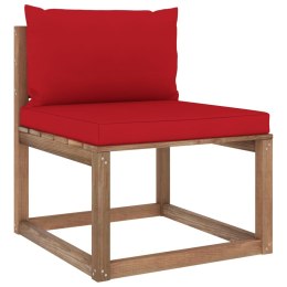 Ogrodowa sofa środkowa z palet, z czerwonymi poduszkami Lumarko!