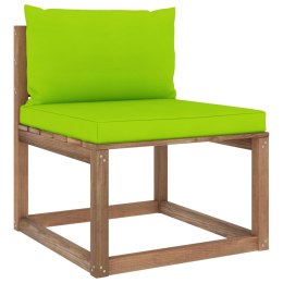  Ogrodowa sofa środkowa z palet, z jasnozielonymi poduszkami Lumarko!