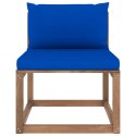  Ogrodowa sofa środkowa z palet, z niebieskimi poduszkami Lumarko!