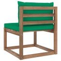  Ogrodowa sofa środkowa z palet, z zielonymi poduszkami Lumarko!