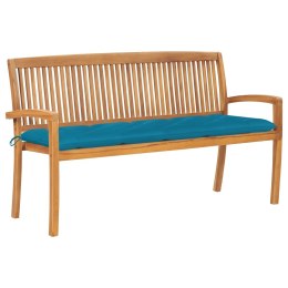 Sztaplowana ławka ogrodowa z poduszką, 159 cm, drewno tekowe Lumarko!